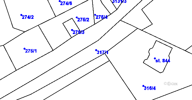 Parcela st. 317/1 v KÚ Bečov nad Teplou, Katastrální mapa