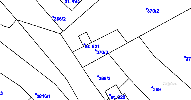 Parcela st. 370/3 v KÚ Bečov nad Teplou, Katastrální mapa