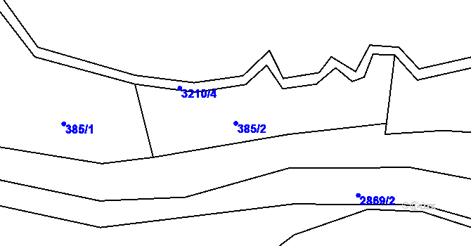Parcela st. 385/2 v KÚ Bečov nad Teplou, Katastrální mapa