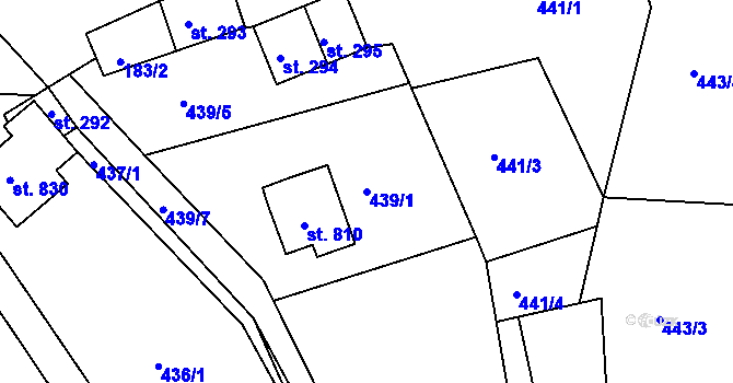 Parcela st. 439/1 v KÚ Bečov nad Teplou, Katastrální mapa