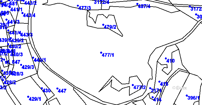 Parcela st. 477/1 v KÚ Bečov nad Teplou, Katastrální mapa