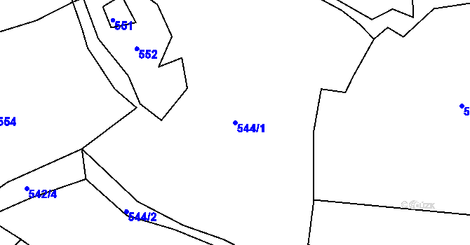 Parcela st. 544/1 v KÚ Bečov nad Teplou, Katastrální mapa