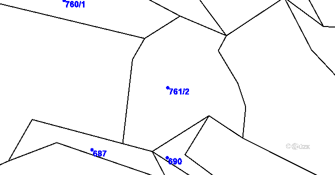 Parcela st. 761/2 v KÚ Bečov nad Teplou, Katastrální mapa
