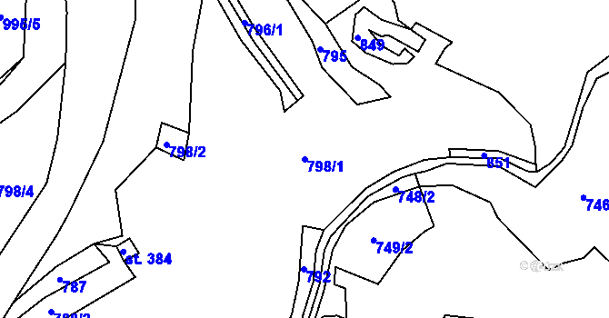 Parcela st. 798/1 v KÚ Bečov nad Teplou, Katastrální mapa