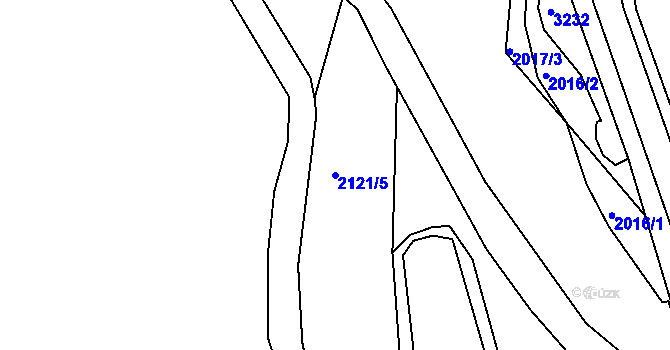 Parcela st. 2121/5 v KÚ Bečov nad Teplou, Katastrální mapa