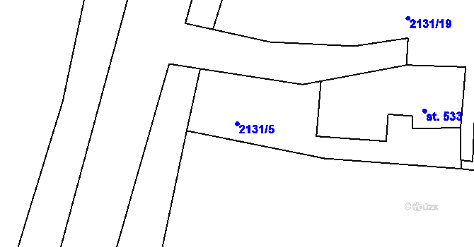 Parcela st. 2131/5 v KÚ Bečov nad Teplou, Katastrální mapa