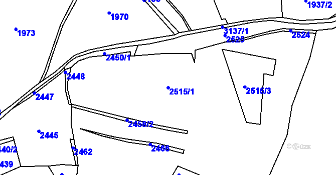Parcela st. 2515/1 v KÚ Bečov nad Teplou, Katastrální mapa