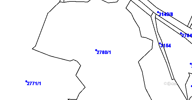 Parcela st. 2780/1 v KÚ Bečov nad Teplou, Katastrální mapa