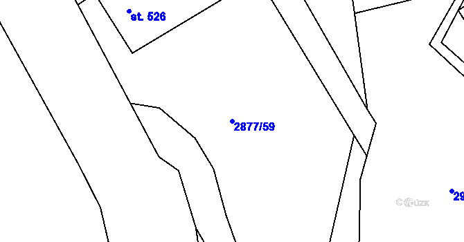 Parcela st. 2877/59 v KÚ Bečov nad Teplou, Katastrální mapa