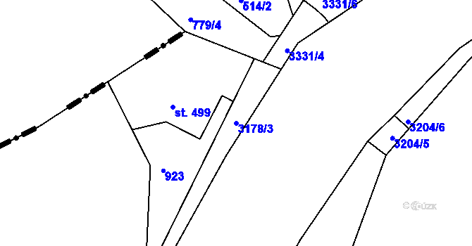 Parcela st. 3178/3 v KÚ Bečov nad Teplou, Katastrální mapa