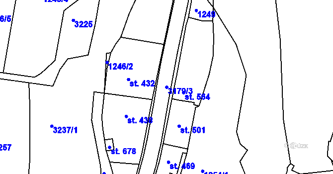 Parcela st. 3179/3 v KÚ Bečov nad Teplou, Katastrální mapa
