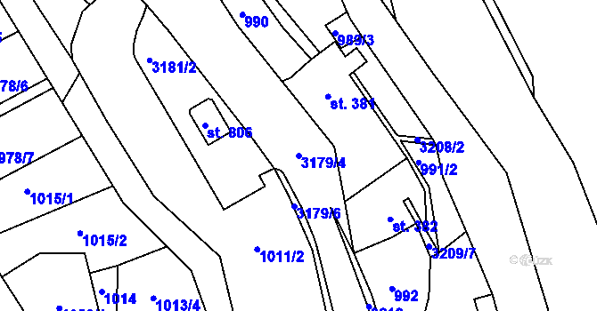 Parcela st. 3179/4 v KÚ Bečov nad Teplou, Katastrální mapa