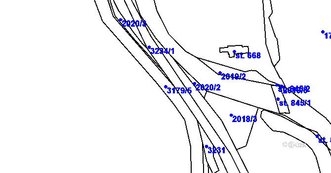 Parcela st. 3179/5 v KÚ Bečov nad Teplou, Katastrální mapa