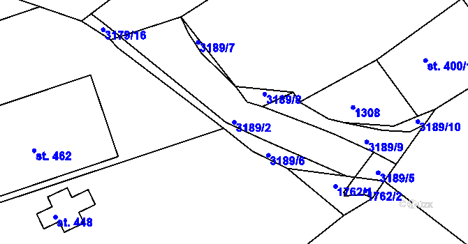 Parcela st. 3189/2 v KÚ Bečov nad Teplou, Katastrální mapa