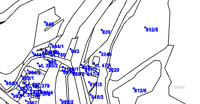 Parcela st. 3240 v KÚ Bečov nad Teplou, Katastrální mapa