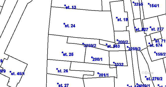 Parcela st. 3259/2 v KÚ Bečov nad Teplou, Katastrální mapa