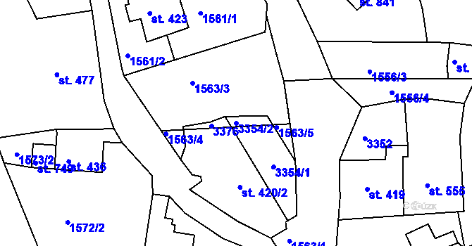 Parcela st. 3354/2 v KÚ Bečov nad Teplou, Katastrální mapa