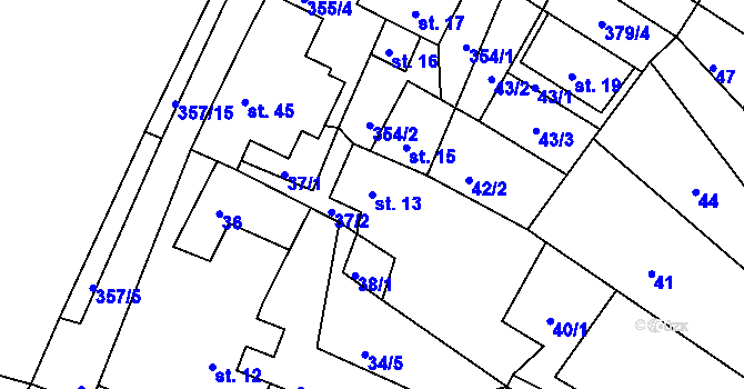 Parcela st. 13 v KÚ Vodná u Bečova nad Teplou, Katastrální mapa