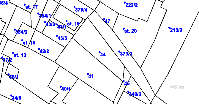 Parcela st. 44 v KÚ Vodná u Bečova nad Teplou, Katastrální mapa