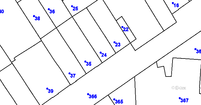 Parcela st. 24 v KÚ Bedihošť, Katastrální mapa