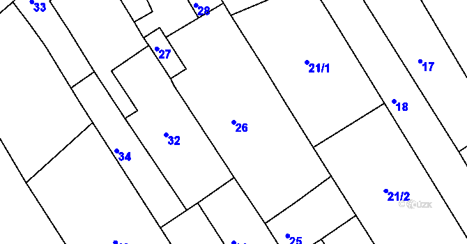 Parcela st. 26 v KÚ Bedihošť, Katastrální mapa