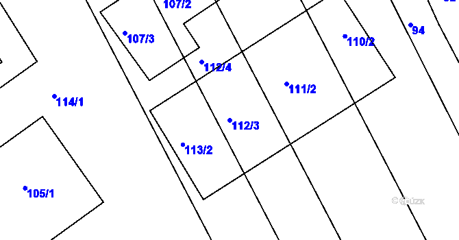 Parcela st. 112/3 v KÚ Bedihošť, Katastrální mapa