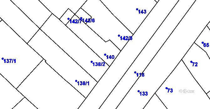 Parcela st. 140 v KÚ Bedihošť, Katastrální mapa