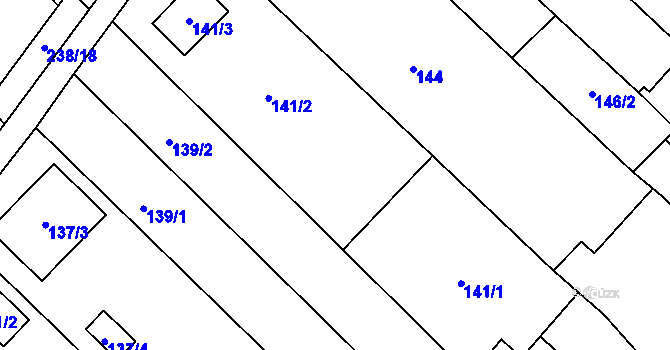 Parcela st. 141 v KÚ Bedihošť, Katastrální mapa