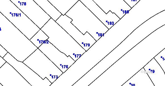 Parcela st. 179 v KÚ Bedihošť, Katastrální mapa