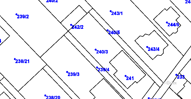 Parcela st. 240/3 v KÚ Bedihošť, Katastrální mapa