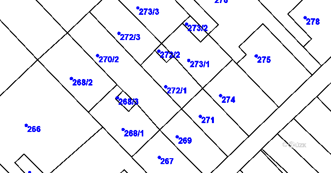 Parcela st. 272/1 v KÚ Bedihošť, Katastrální mapa
