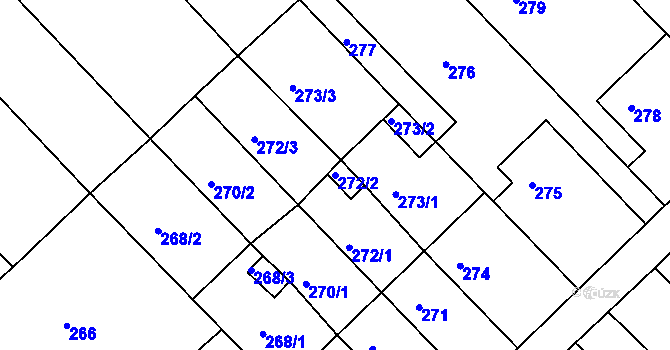 Parcela st. 272/2 v KÚ Bedihošť, Katastrální mapa