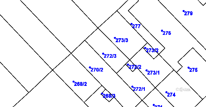 Parcela st. 272/3 v KÚ Bedihošť, Katastrální mapa
