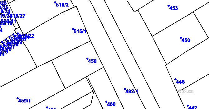 Parcela st. 492 v KÚ Bedihošť, Katastrální mapa