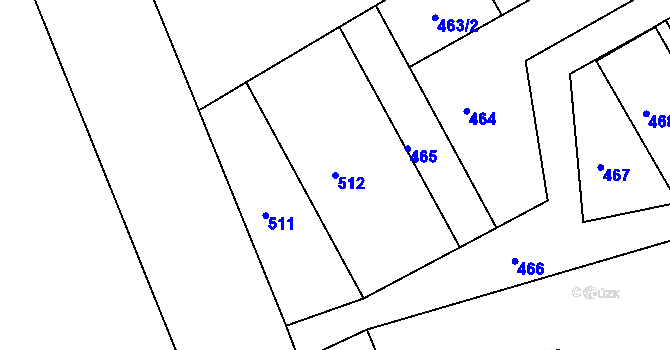 Parcela st. 512 v KÚ Bedihošť, Katastrální mapa