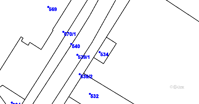 Parcela st. 534 v KÚ Bedihošť, Katastrální mapa