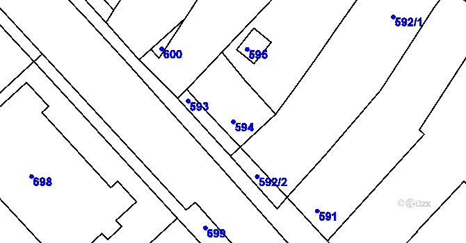 Parcela st. 594 v KÚ Bedihošť, Katastrální mapa