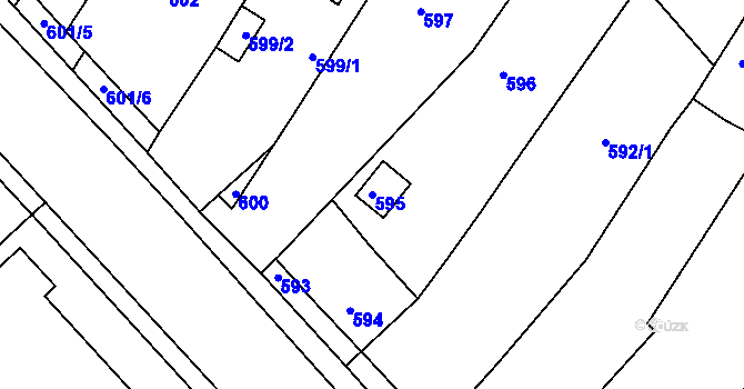 Parcela st. 595 v KÚ Bedihošť, Katastrální mapa