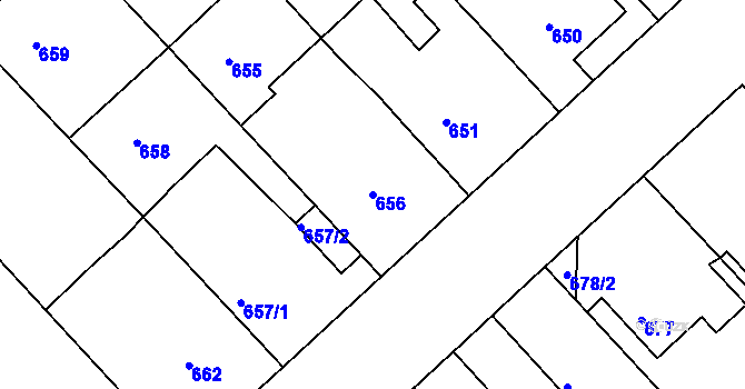 Parcela st. 656 v KÚ Bedihošť, Katastrální mapa