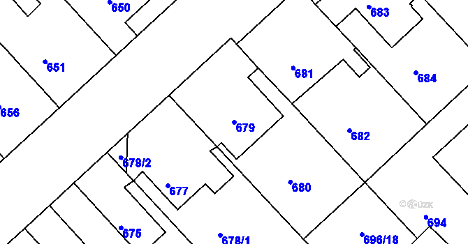Parcela st. 679 v KÚ Bedihošť, Katastrální mapa