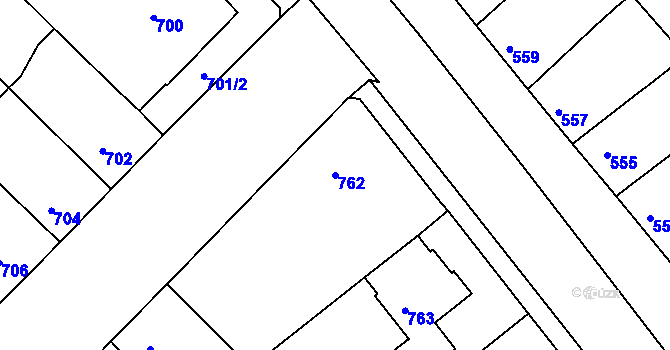 Parcela st. 762 v KÚ Bedihošť, Katastrální mapa