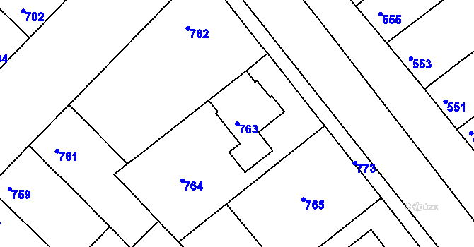 Parcela st. 763 v KÚ Bedihošť, Katastrální mapa