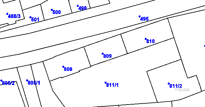 Parcela st. 809 v KÚ Bedihošť, Katastrální mapa