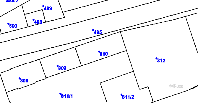 Parcela st. 810 v KÚ Bedihošť, Katastrální mapa