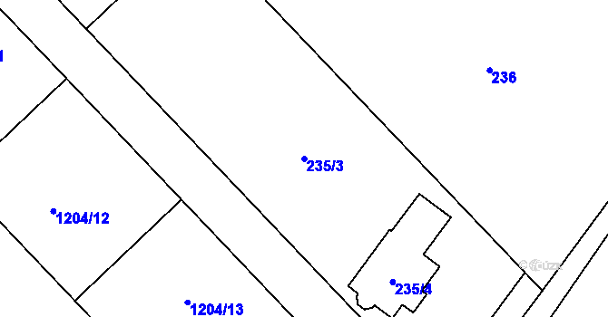 Parcela st. 235/3 v KÚ Bedihošť, Katastrální mapa