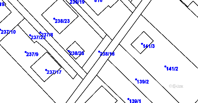Parcela st. 238/18 v KÚ Bedihošť, Katastrální mapa