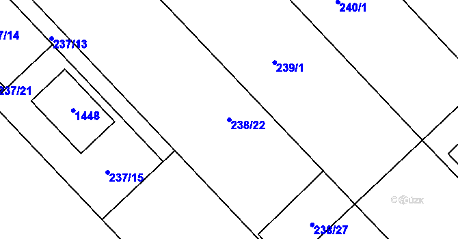Parcela st. 238/22 v KÚ Bedihošť, Katastrální mapa