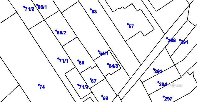 Parcela st. 64/1 v KÚ Bedihošť, Katastrální mapa
