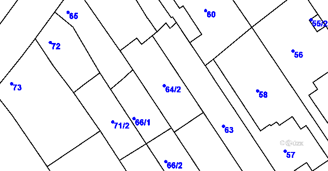 Parcela st. 64/2 v KÚ Bedihošť, Katastrální mapa
