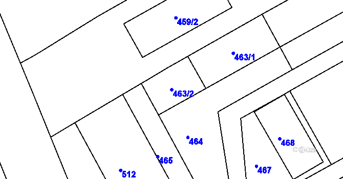 Parcela st. 463/2 v KÚ Bedihošť, Katastrální mapa